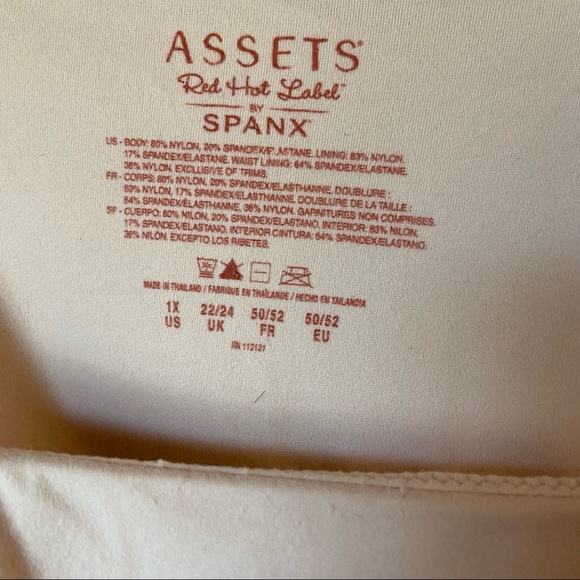 Spanx Assets Adjustable Strap Tank Top Inner Mesh Shaping Panel 1X Nude NEW - Picture 4 of 5